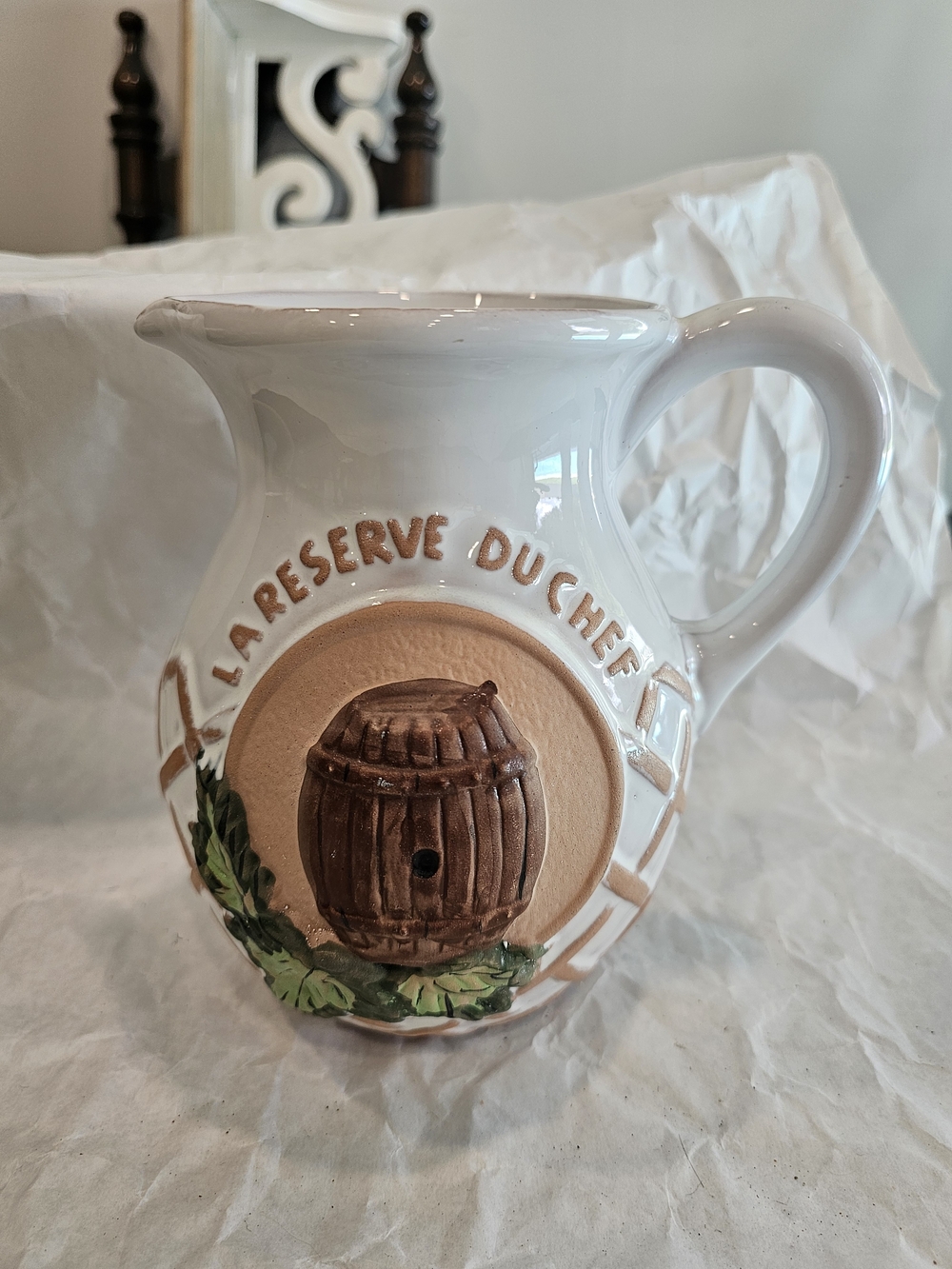 Vintage La Reserve Du Chef Ceramic Pitcher Jug